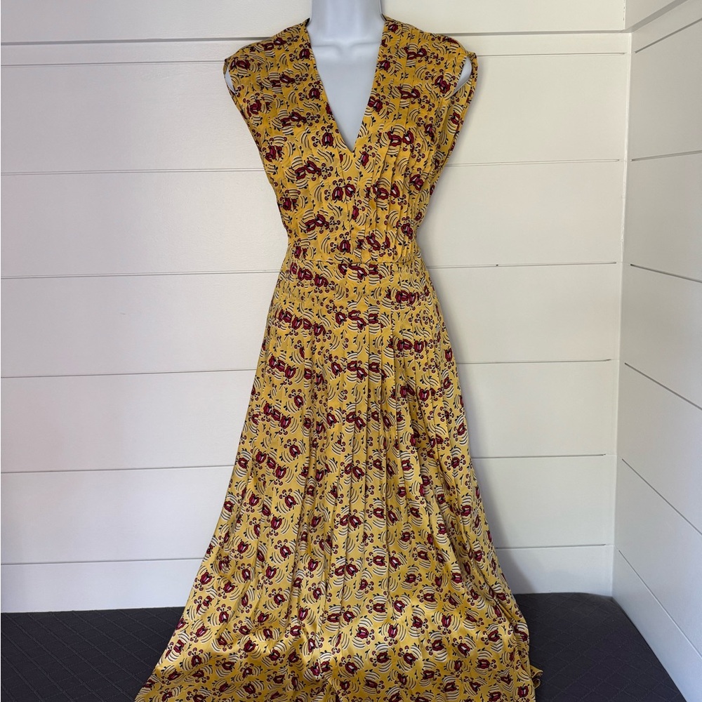 Zara Yellow Floral Sleeveless Dress, Women’s S